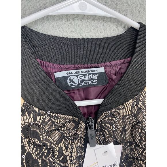 Gander Mountain Guide Series Jacket Womens Large Tan Black Bomber Full Zip‎ NEW - Picture 4 of 8